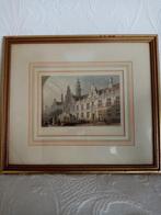 Oud Engelse gravure Stadhuis Leiden door A.H.Payne/1837, Antiek en Kunst, Kunst | Etsen en Gravures, Ophalen of Verzenden