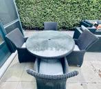 Ronde Tuintafel 4 clubstoelen, Ophalen, Zo goed als nieuw