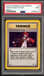 The Rocket's Trap Holo PSA 9 - 19/132 - Gym Heroes 2000, Hobby en Vrije tijd, Verzamelkaartspellen | Pokémon, Verzenden, Zo goed als nieuw