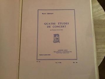 Quatre études de concert pour Percussion,Cuivre et Piano, Musique & Instruments, Partitions, Enlèvement ou Envoi, Piano