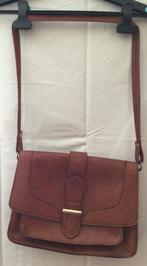 Vintage/retro bruine schoudertas, Gebruikt, Ophalen of Verzenden