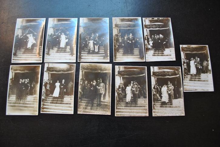 Lot de 11 photos (8 x 13 cm) Mariage militaire Officier épée, Verzamelen, Militaria | Algemeen, Overige soorten, Foto of Poster