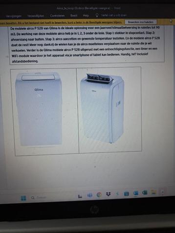 mobiele airco Qlima p528. 2800 watt .    Weg wegens verhuis! beschikbaar voor biedingen