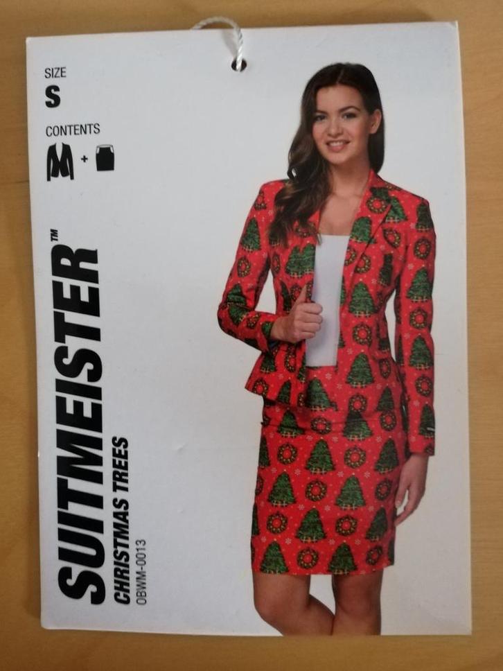 Kerstpak dames jas rok Suitmeister maat S, Diversen, Kerst, Zo goed als nieuw, Ophalen of Verzenden