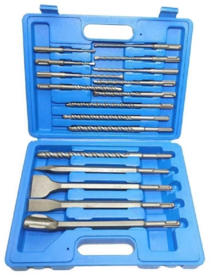 SDS Boor-Beitelset 17dlg.  Diverse maten boren en beitels, Doe-het-zelf en Bouw, Gereedschap | Boormachines, Nieuw, Overige typen