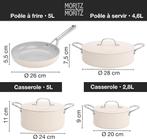 Moritz&M 7-delige pot- en pannenset Gris & Crème, Huis en Inrichting, Pannenset, Ophalen of Verzenden, Keramische plaat, Nieuw