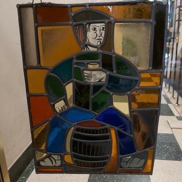 Glas in lood loodglas 30 x 41 cm. beschikbaar voor biedingen
