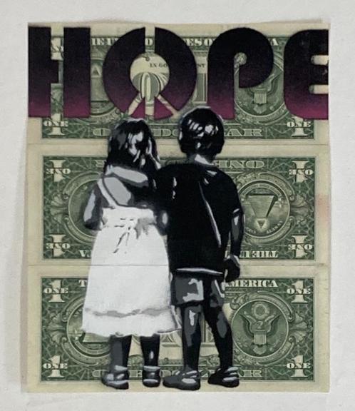 BASM: uniek werk over authentieke dollars. Met COA, Antiek en Kunst, Kunst | Designobjecten, Ophalen of Verzenden