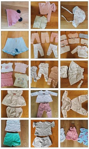 Babykleding meisje maat 62-68 lente/zomer (+/- 50 stuks) 