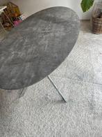 Tafel ovaal beton look, Huis en Inrichting, Ophalen, Zo goed als nieuw, 150 tot 200 cm, Ovaal