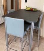 Hoge keukentafel met 4 stoelen, Huis en Inrichting, Ophalen, Gebruikt, 4 tot 6 stoelen