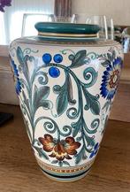 Goudse vaas floraal motief, handgemaakt keramiek, jaren 30, Ophalen