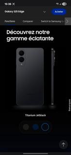 Samsung s25 edge noir 256gb neuf, Neuf, Autres modèles, Enlèvement ou Envoi, Sans abonnement