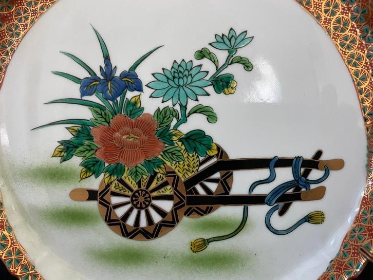Exclusief Antiek Japans Kutani Porseleinen Bord, Antiek en Kunst, Antiek | Porselein, Ophalen of Verzenden