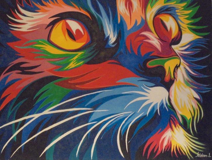 faire réaliser un portrait de chat (peinture à l'huile), Antiquités & Art, Art | Peinture | Moderne, Enlèvement ou Envoi