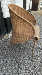 Stoel riet en metaal, Tuin en Terras, Ophalen, Gebruikt