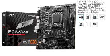Carte mère AM5 MSI DDR5 B650+ 2x16Gb DDR5 Gskill  beschikbaar voor biedingen