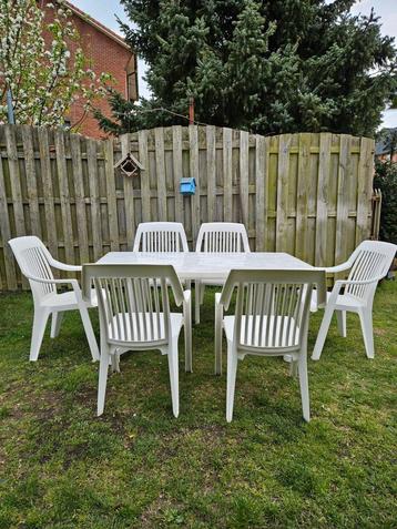 Tuinset Inclusief tuintafel + 6 tuinstoelen stapelbare  beschikbaar voor biedingen
