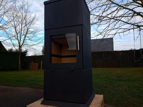Speksteenkachel Lotus antraciet 565kg als nieuw., Huis en Inrichting, Kachels, Zo goed als nieuw, Houtkachel, Ophalen