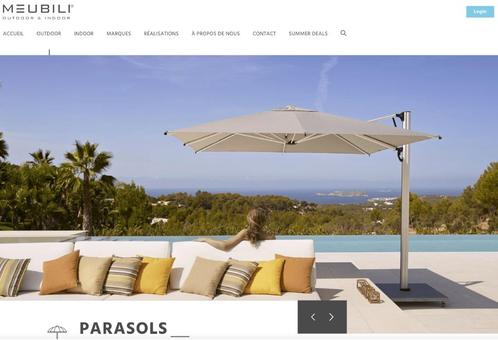 Parasol, Tuin en Terras, Parasols, Gebruikt, Stokparasol, 3 tot 4 meter, Kantelbaar, Verstelbaar, Ophalen