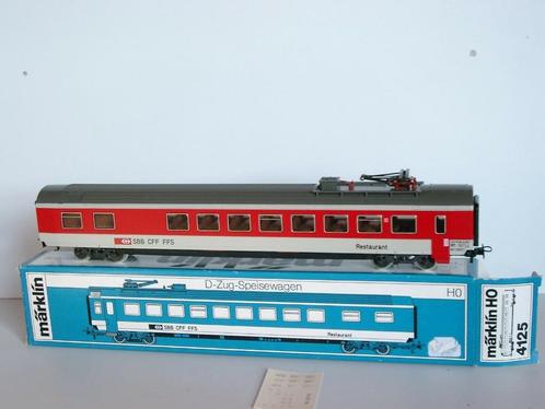 4125 MÄRKLIN HO–Zwitserse restaurantwagen/Suisse voiture res, Hobby en Vrije tijd, Modeltreinen | H0, Nieuw, Wagon, Wisselstroom