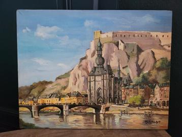Schilderij van Dinant op doek, gesigneerd en gedateerd 1953 beschikbaar voor biedingen