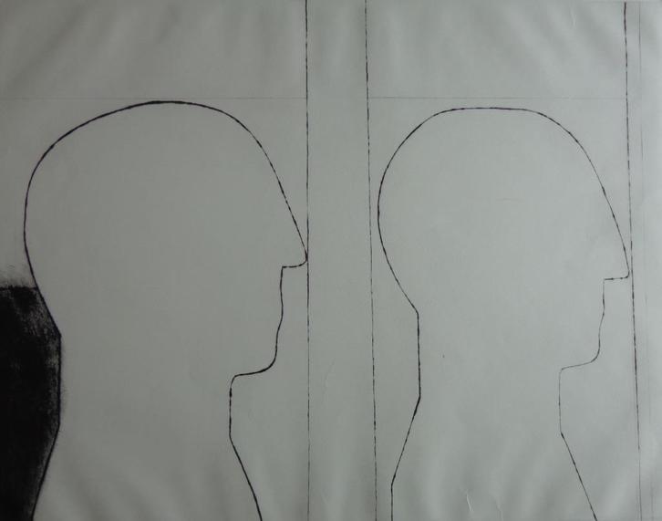 LUC CLAUS / FIGUREN / ZW-W ETS / 62x80cm / SIG / 1983, Antiek en Kunst, Kunst | Litho's en Zeefdrukken, Ophalen of Verzenden