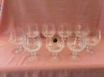 9 glazen Cristal d' Arques op voet, Ophalen of Verzenden