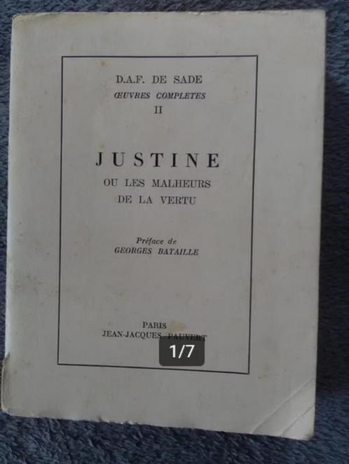 „Justine of de ellende van de deugd” Markies de Sade (1955), Boeken, Literatuur, Gelezen, Europa overig, Ophalen of Verzenden