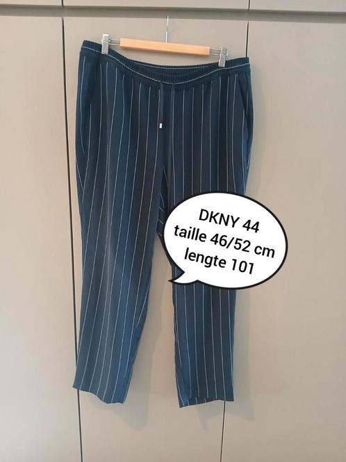 Zomerbroek donna karan 44, Kleding | Dames, Broeken en Pantalons, Zo goed als nieuw, Maat 42/44 (L), Blauw, Lang, Ophalen of Verzenden