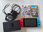 Nintendo switch met 2 spellen, Games en Spelcomputers, Spelcomputers | Nintendo Switch, Met games, Met 2 controllers, Zo goed als nieuw