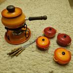 vintage fonduestel met vorkjes en bijhorende potjes, Enlèvement ou Envoi