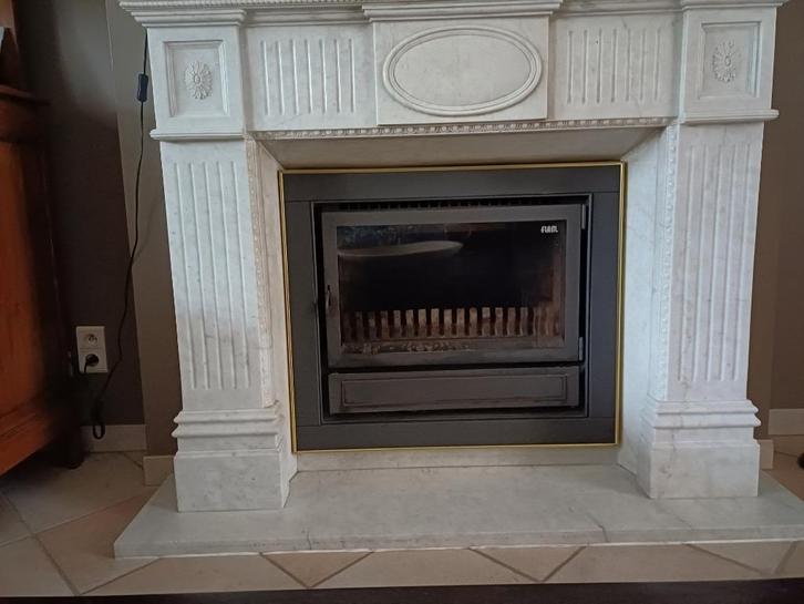 Flam inbouwhaard met toebehoren, Huis en Inrichting, Haarden, Gebruikt, Houthaard, Ophalen