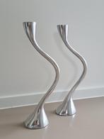 Vintage zig zag kandelaars, Utilisé, Métal, Chandelier, 25 à 50 cm