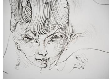 HANS BELLMER - 1973 - WOMAN WITH HAIR - ORIGINAL ETCHING beschikbaar voor biedingen