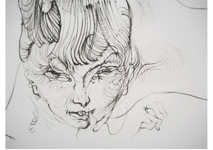 HANS BELLMER - 1973 - WOMAN WITH HAIR - ORIGINAL ETCHING, Antiek en Kunst, Kunst | Etsen en Gravures, Ophalen of Verzenden