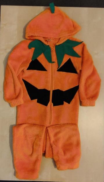 Mooie oranje pompoen-onesie, maat 110/116