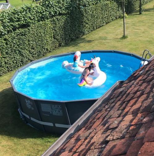 Intex zwembad Ultra XTR Frame 4,88m diameter, Tuin en Terras, Zwembaden, Zo goed als nieuw, Ophalen