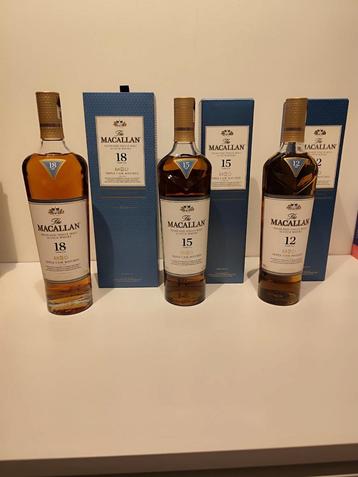 Macallan triple cask collection ( 12-15-18 yrs) beschikbaar voor biedingen