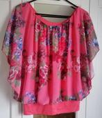 Roze blouse met bloemen - onesize, Rose, Enlèvement ou Envoi