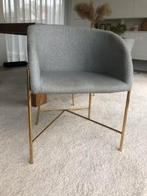 Chaise en tissu gris clair sur structure métal doré, Maison & Meubles, Tissus, Gris, Enlèvement, Cinq, Six Chaises ou plus
