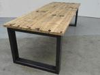 Tafel van wagonplanken salontafel tuintafel bankje op maat., Nieuw, Ophalen of Verzenden, Hout