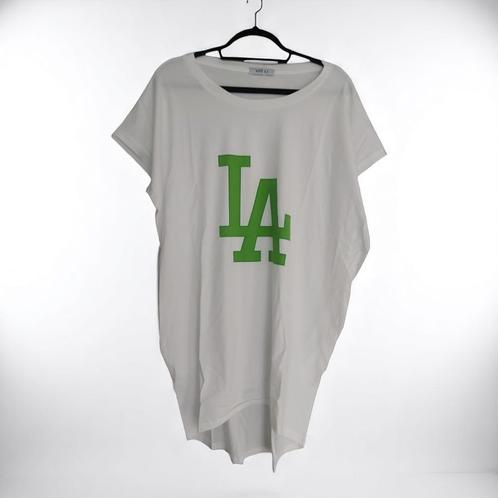 Shirt jurk LA wit groen one size, Kleding | Dames, Jurken, Nieuw, Wit, Boven de knie, Verzenden