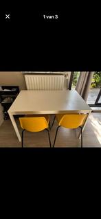 Witte eettafel + 4 stoelen, Huis en Inrichting, Tafels | Eettafels, Ophalen, Zo goed als nieuw