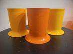 3 gobelets Sippy tupperware jaune et orange vtg, Enlèvement ou Envoi, Utilisé, Orange