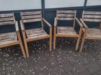 4 teak tuinstoelen, Jardin & Terrasse, Chaises de jardin, Enlèvement, Utilisé, Bois de teck