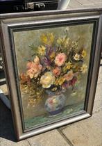 Cadre peinture fleurs, Antiquités & Art