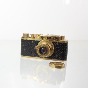 Mooie Leica II copy in 'gold with lizard skin' beschikbaar voor biedingen