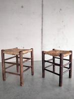 Prijs is per stuk, 50s houten kruk stool tabouret Bohemian, Utilisé, Enlèvement ou Envoi