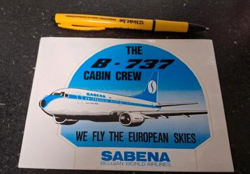 Vintage sticker Sabena B737 cabincrew  beschikbaar voor biedingen
